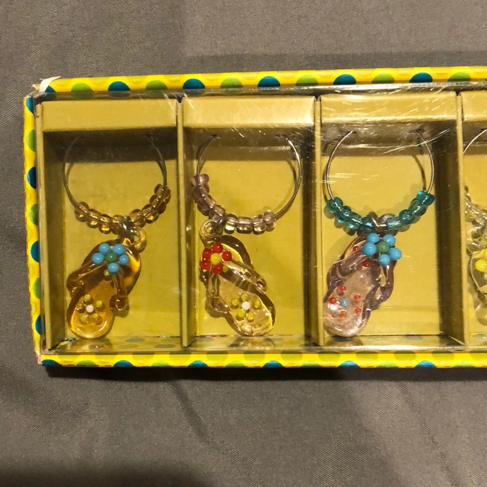 Sandal Wine glass Charms